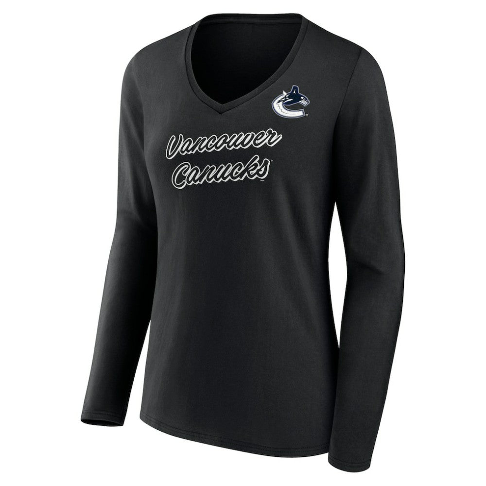 Vancouver Canucks Women's Forge Long Sleeve V-Neck T-Shirt