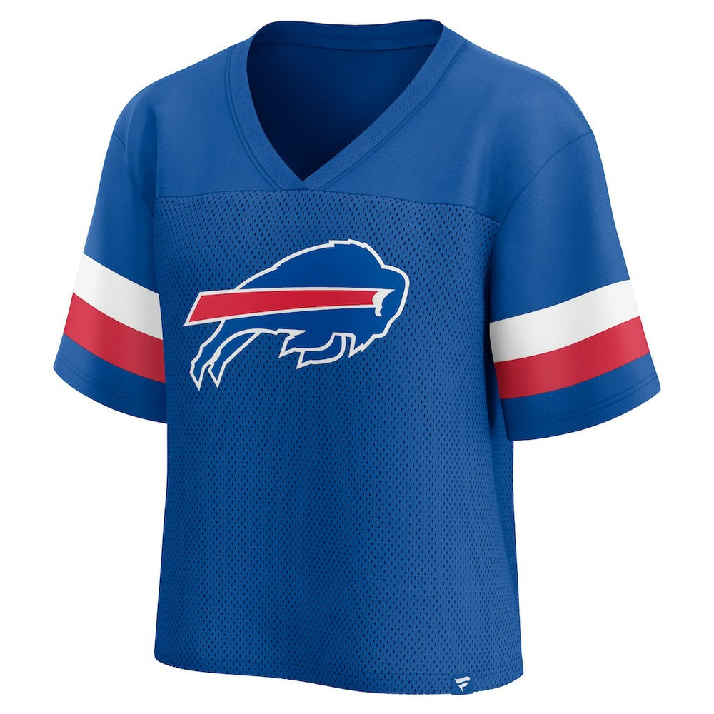 NFL Buffalo Bills Women's Established Jersey Cropped V-Neck T-Shirt