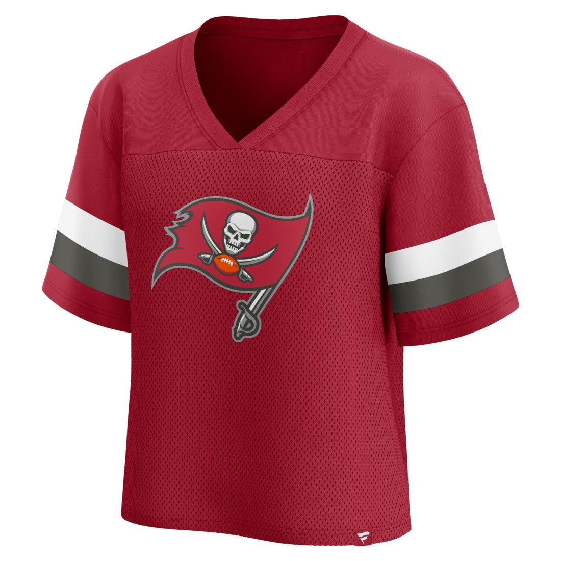 NFL Tampa Bay Buccaneers Women's Established Jersey Cropped V-Neck T-Shirt