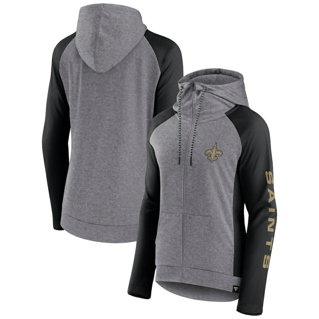 NFL New Orleans Saints Women's Blind Side Lightweight Full-Zip Hoodie