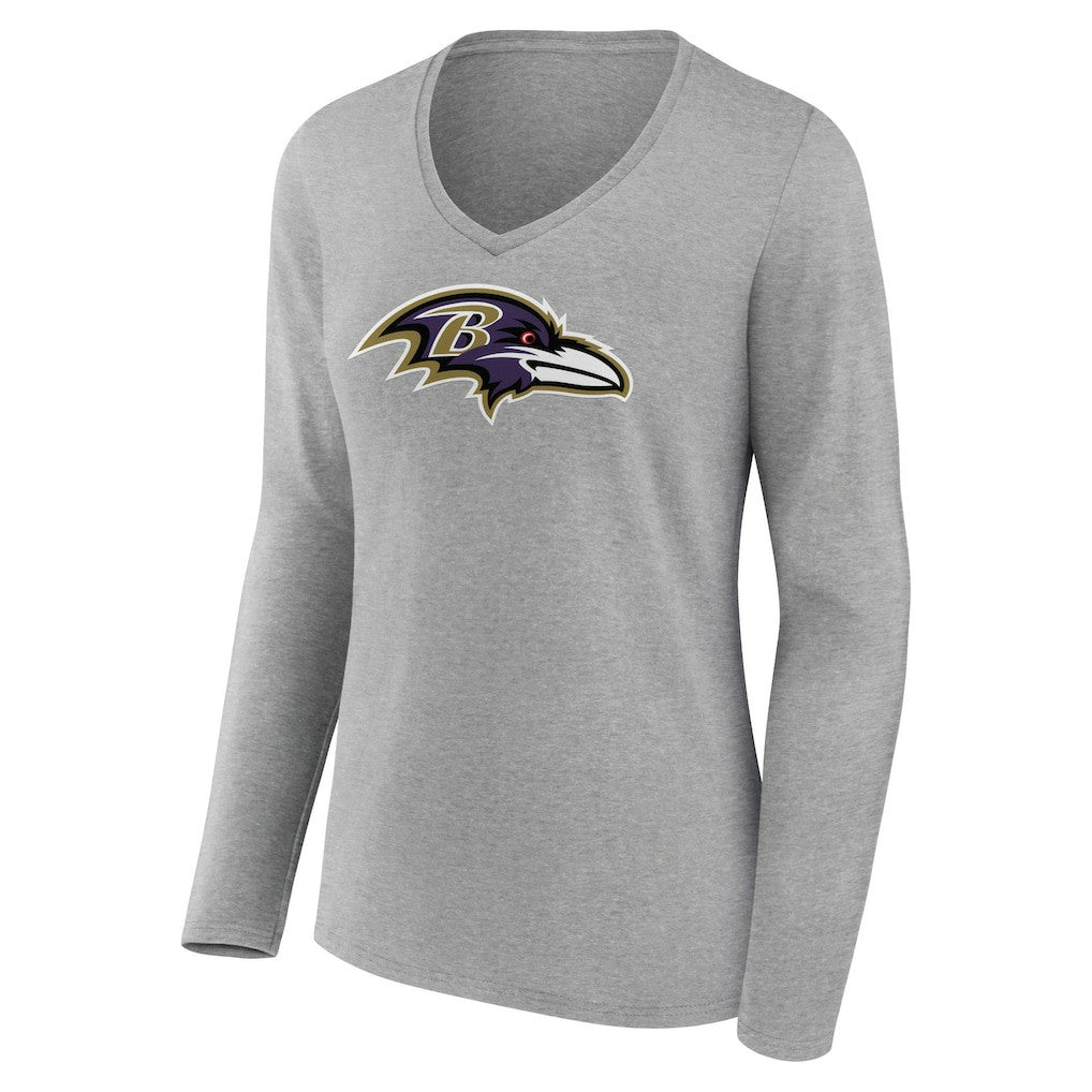 NFL Baltimore Ravens Women's Primary Team Logo Long Sleeve V-Neck T-Shirt