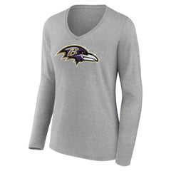 NFL Baltimore Ravens Women's Primary Team Logo Long Sleeve V-Neck T-Shirt