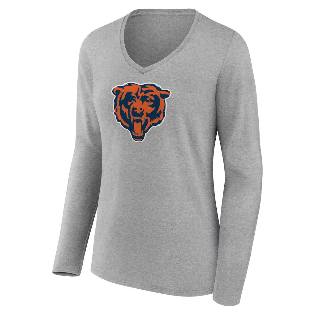 NFL Chicago Bears Women's Primary Team Logo Long Sleeve V-Neck T-Shirt