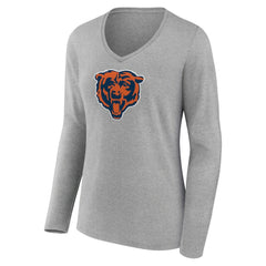 NFL Chicago Bears Women's Primary Team Logo Long Sleeve V-Neck T-Shirt