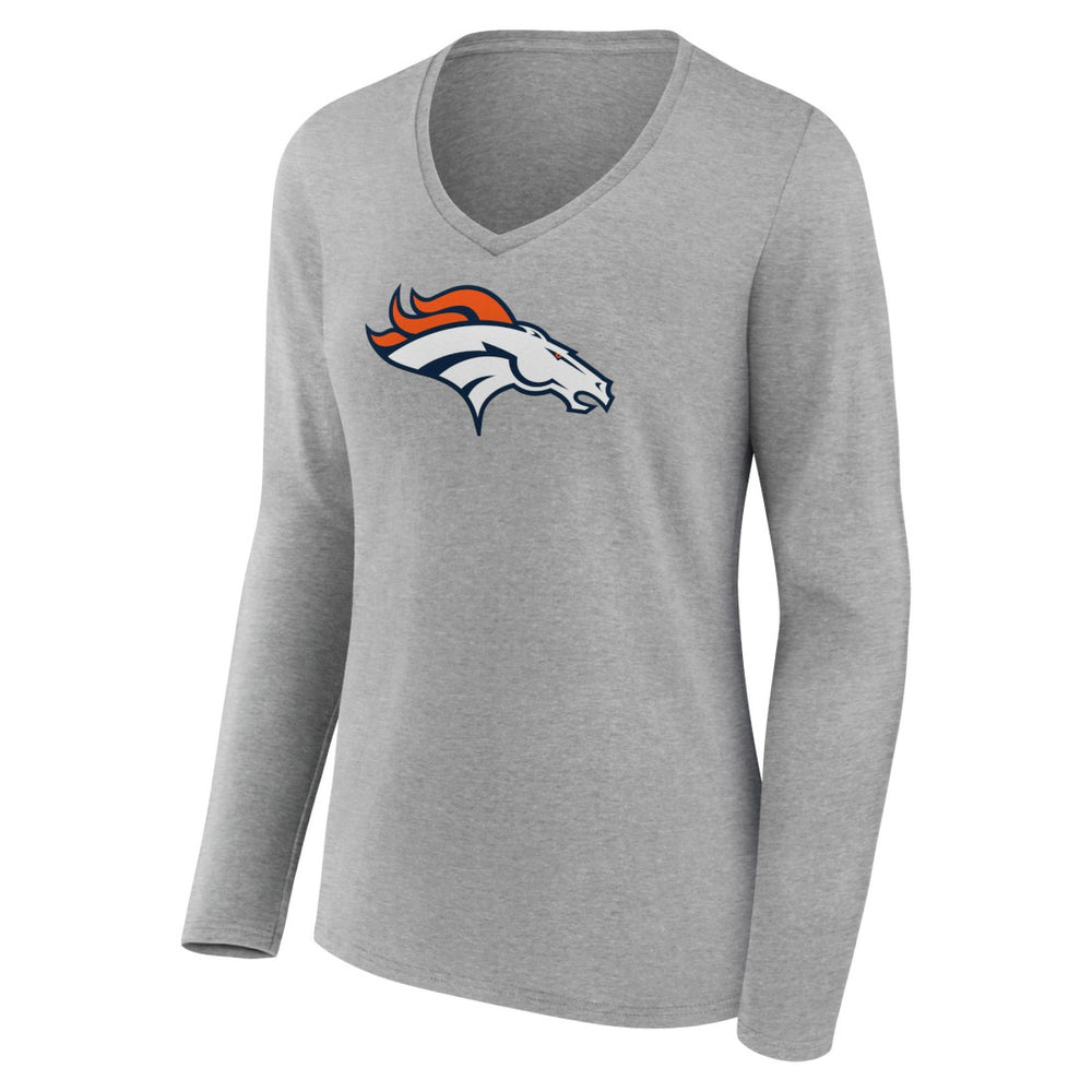 NFL Denver Broncos Women's Primary Team Logo Long Sleeve V-Neck T-Shirt