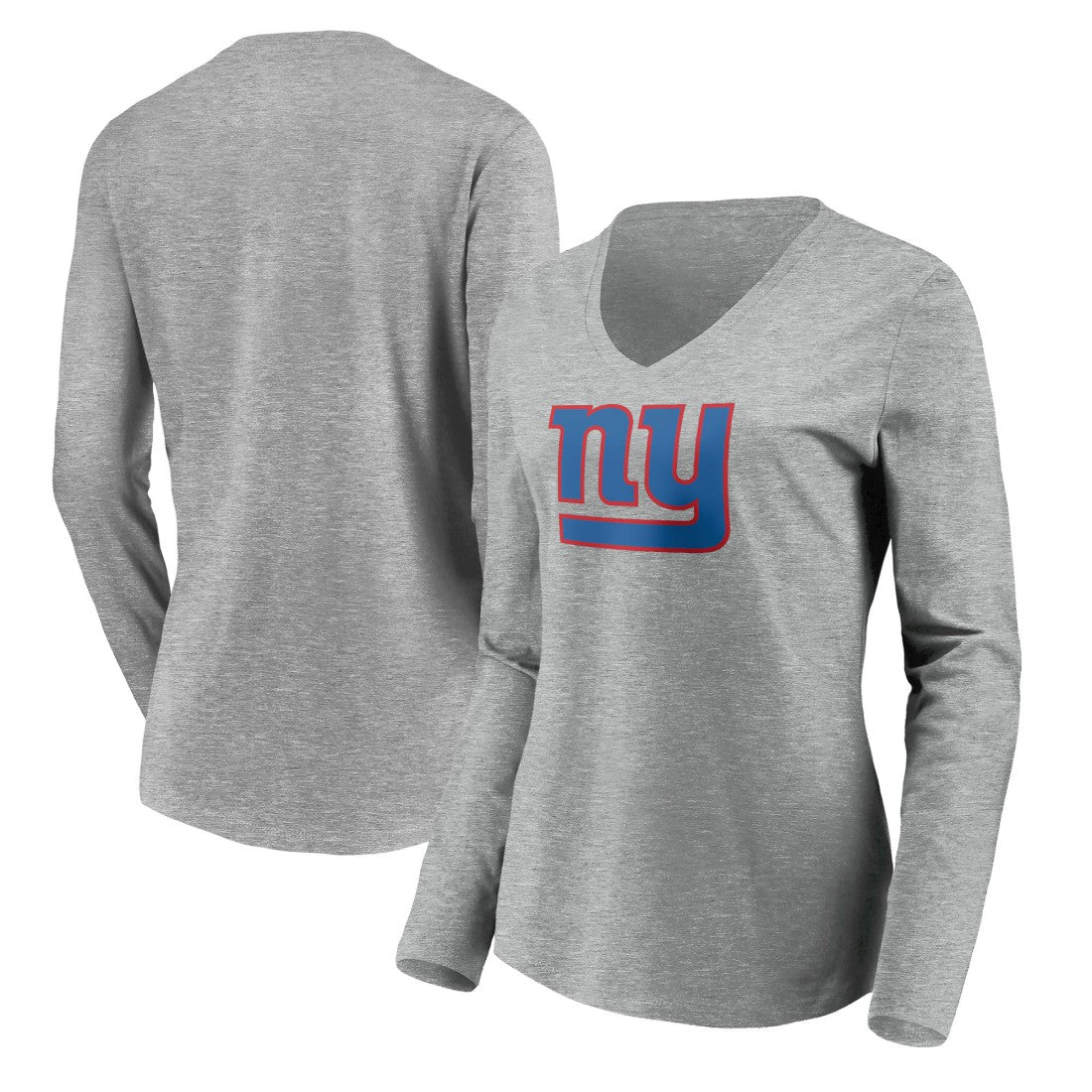 NFL New York Giants Women's Primary Team Logo Long Sleeve V-Neck T-Shirt