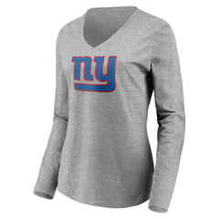 NFL New York Giants Women's Primary Team Logo Long Sleeve V-Neck T-Shirt
