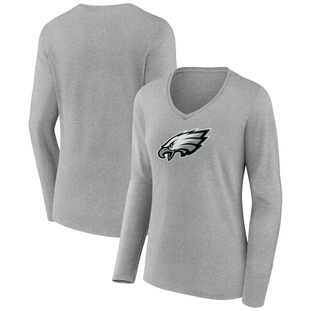 NFL Philadelphia Eagles Women's Primary Team Logo Long Sleeve V-Neck T-Shirt