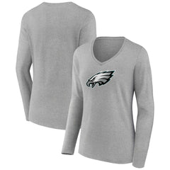 NFL Philadelphia Eagles Women's Primary Team Logo Long Sleeve V-Neck T-Shirt