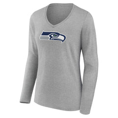 NFL Seattle Seahawks Women's Primary Team Logo Long Sleeve V-Neck T-Shirt