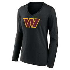 NFL Washington Commanders Women's Primary Team Logo Long Sleeve V-Neck T-Shirt