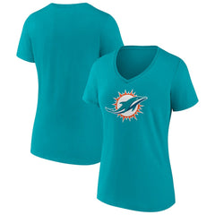 NFL Miami Dolphins Women's Primary Team Logo V-Neck T-Shirt