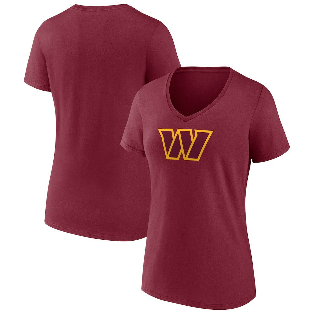 NFL Washington Commanders Women's Primary Team Logo V-Neck T-Shirt