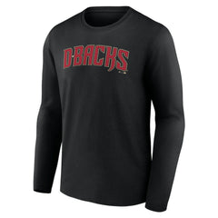 Arizona Diamondbacks Official Wordmark Long Sleeve T-Shirt - Black