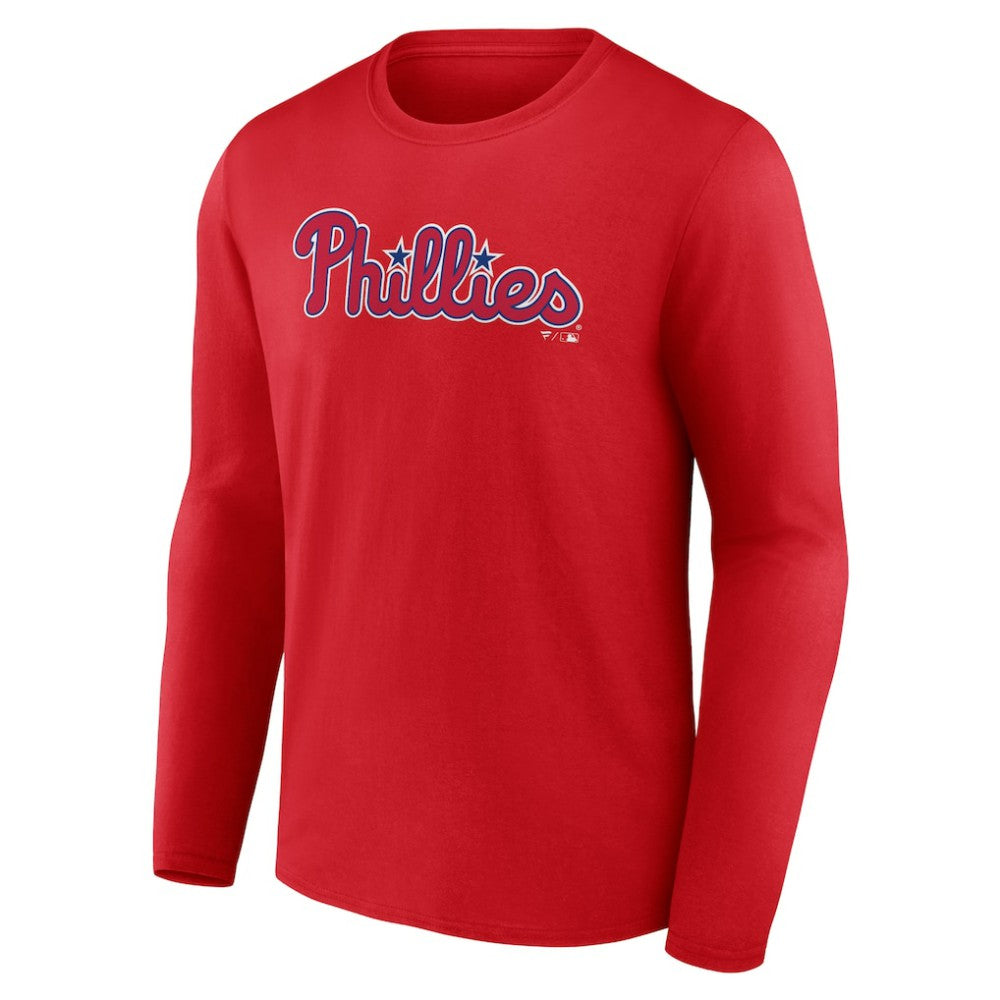 Philadelphia Phillies Wordmark Long Sleeve T-Shirt - Red