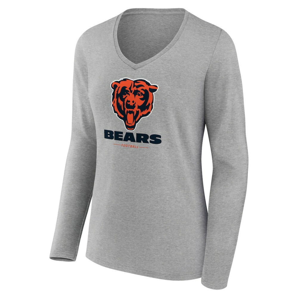 NFL Chicago Bears Women's Logo Team Lockup Long Sleeve V-Neck T-Shirt