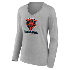 NFL Chicago Bears Women's Logo Team Lockup Long Sleeve V-Neck T-Shirt