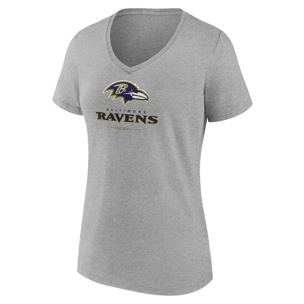 NFL Baltimore Ravens Women's Logo Team Lockup V-Neck T-Shirt