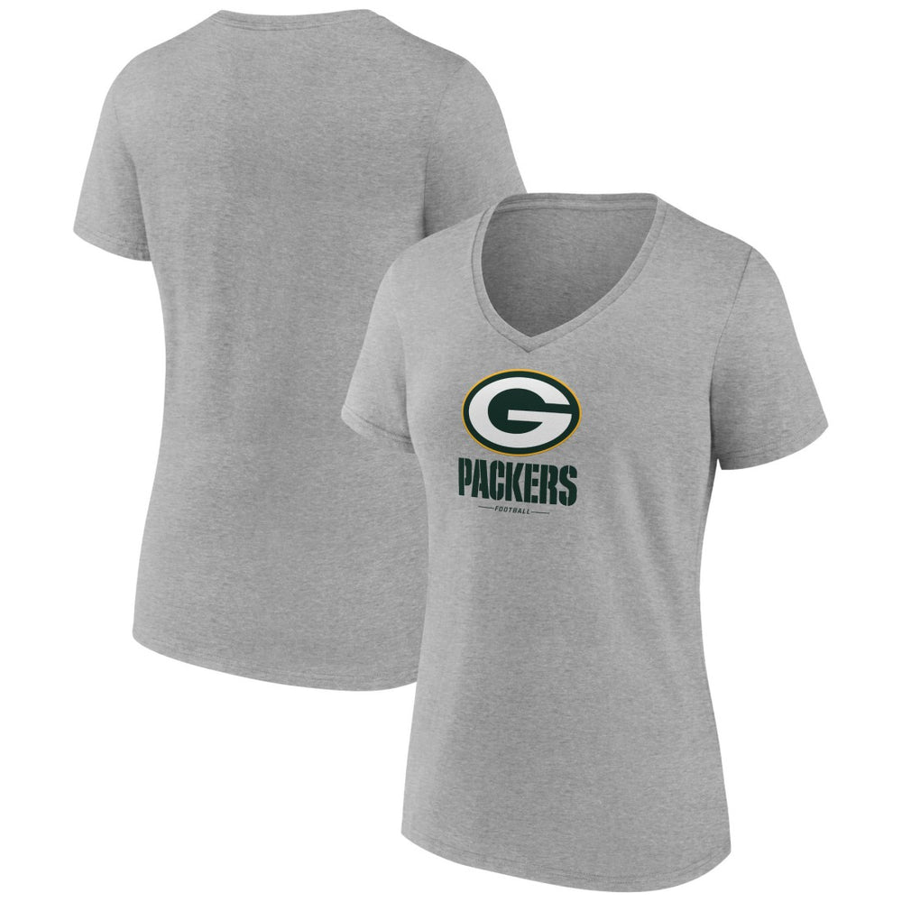 NFL Green Bay Packers Women's Logo Team Lockup V-Neck T-Shirt