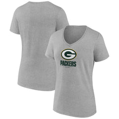 NFL Green Bay Packers Women's Logo Team Lockup V-Neck T-Shirt
