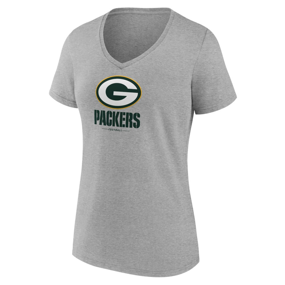 NFL Green Bay Packers Women's Logo Team Lockup V-Neck T-Shirt