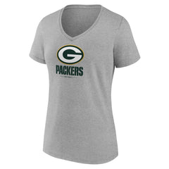 NFL Green Bay Packers Women's Logo Team Lockup V-Neck T-Shirt