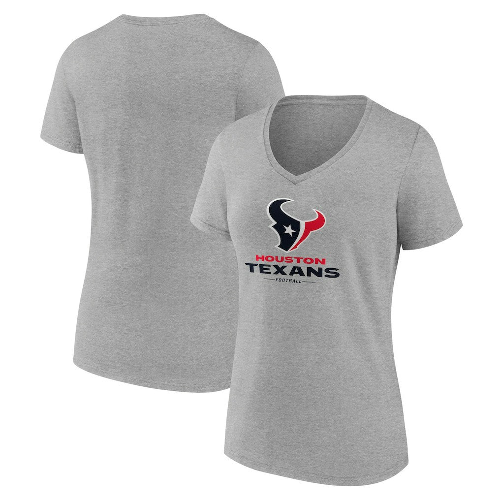 NFL Houston Texans Women's Logo Team Lockup V-Neck T-Shirt