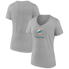 NFL Miami Dolphins Women's Logo Team Lockup V-Neck T-Shirt