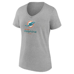 NFL Miami Dolphins Women's Logo Team Lockup V-Neck T-Shirt