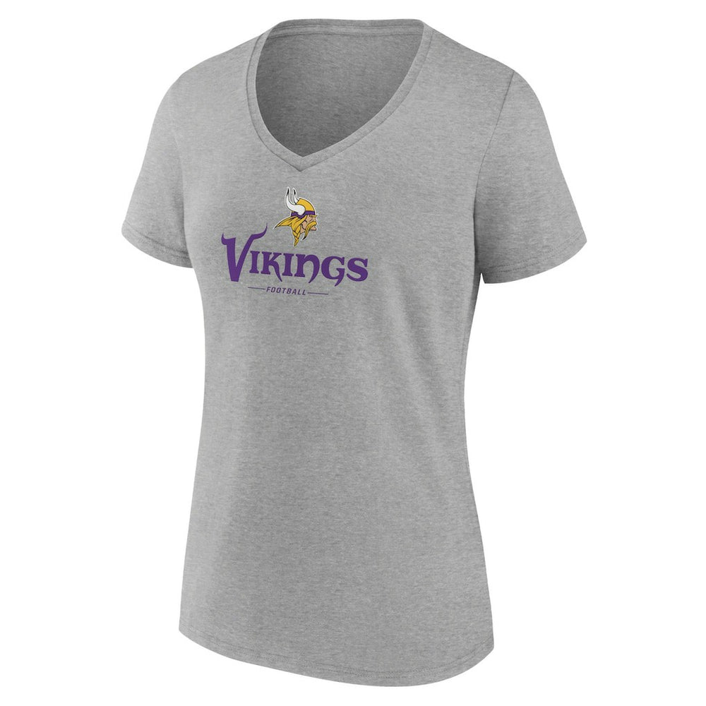 NFL Minnesota Vikings Women's Logo Team Lockup V-Neck T-Shirt