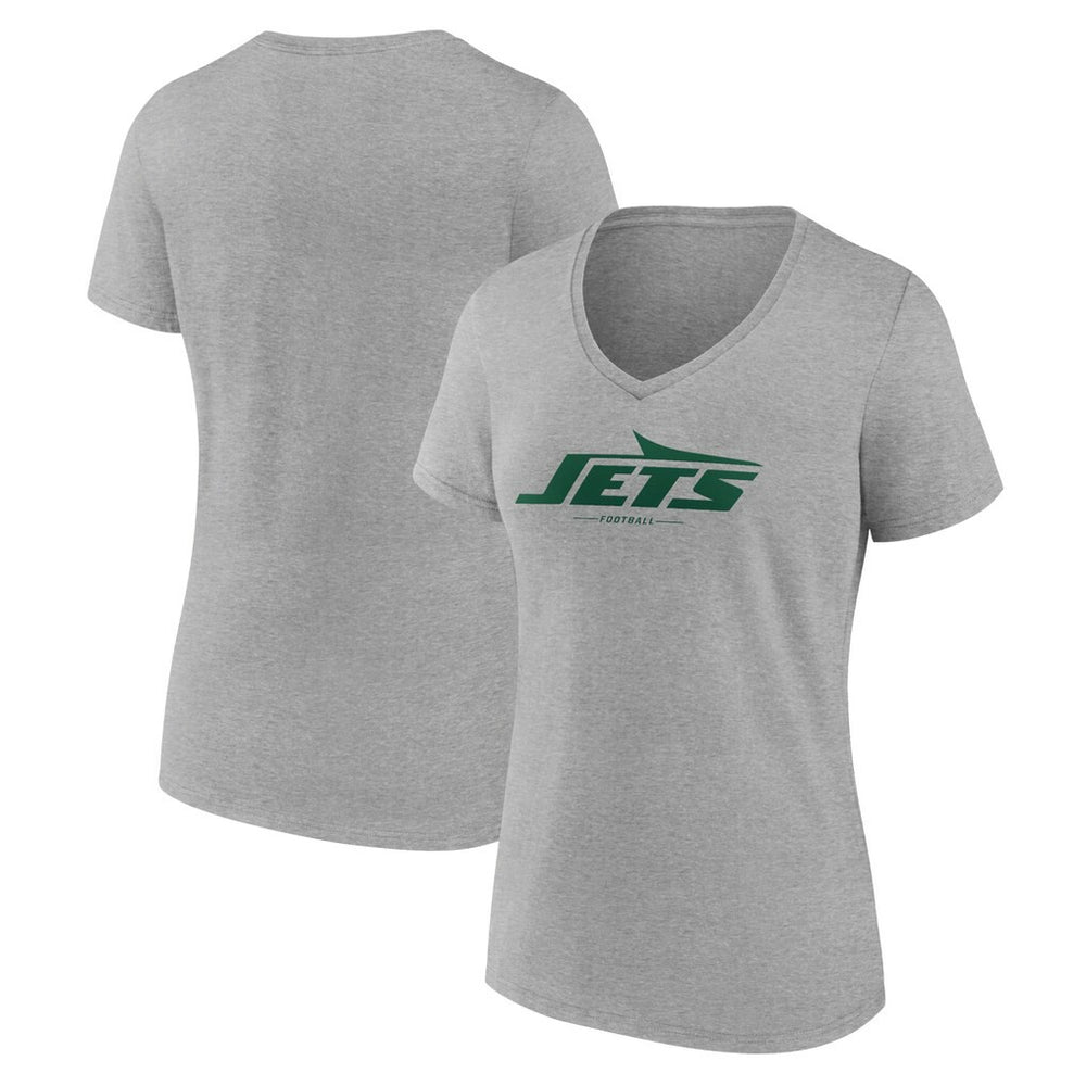 NFL New York Jets Women's Logo Team Lockup V-Neck T-Shirt