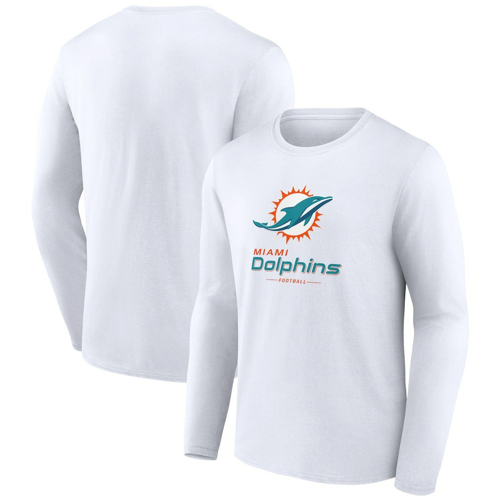NFL Miami Dolphins Logo Team Lockup Long Sleeve T-Shirt