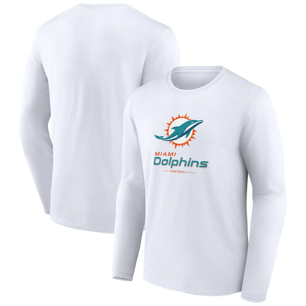 NFL Miami Dolphins Logo Team Lockup Long Sleeve T-Shirt