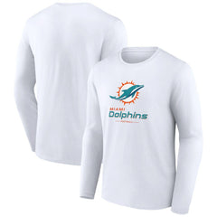 NFL Miami Dolphins Logo Team Lockup Long Sleeve T-Shirt