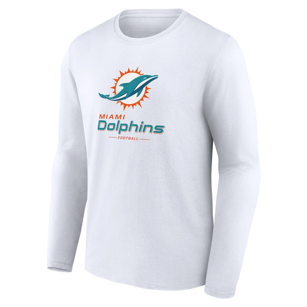 NFL Miami Dolphins Logo Team Lockup Long Sleeve T-Shirt