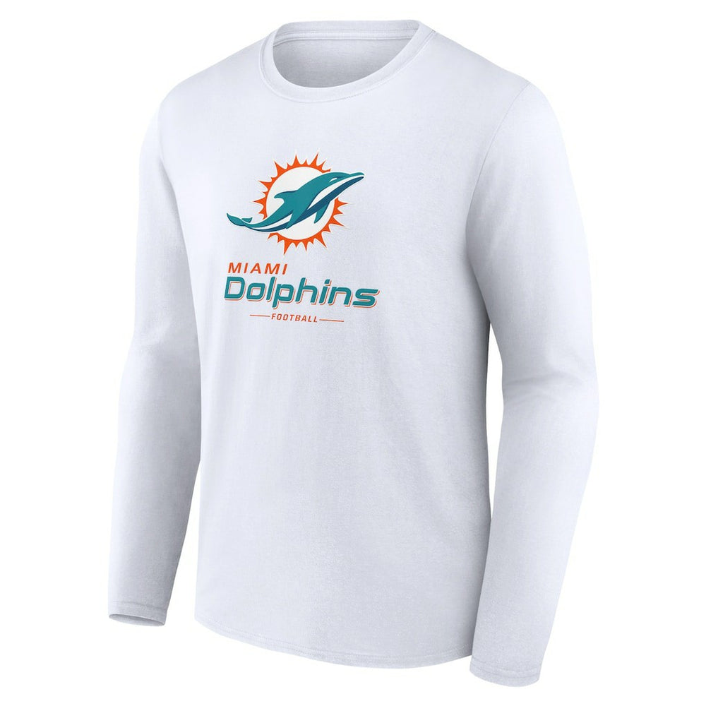 NFL Miami Dolphins Logo Team Lockup Long Sleeve T-Shirt