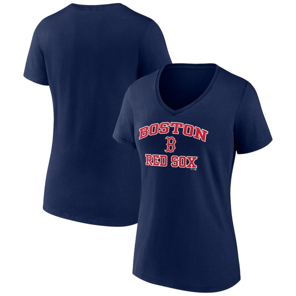 Boston Red Sox Women's Heart and Soul V-Neck T-Shirt - Navy