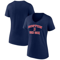 Boston Red Sox Women's Heart and Soul V-Neck T-Shirt - Navy