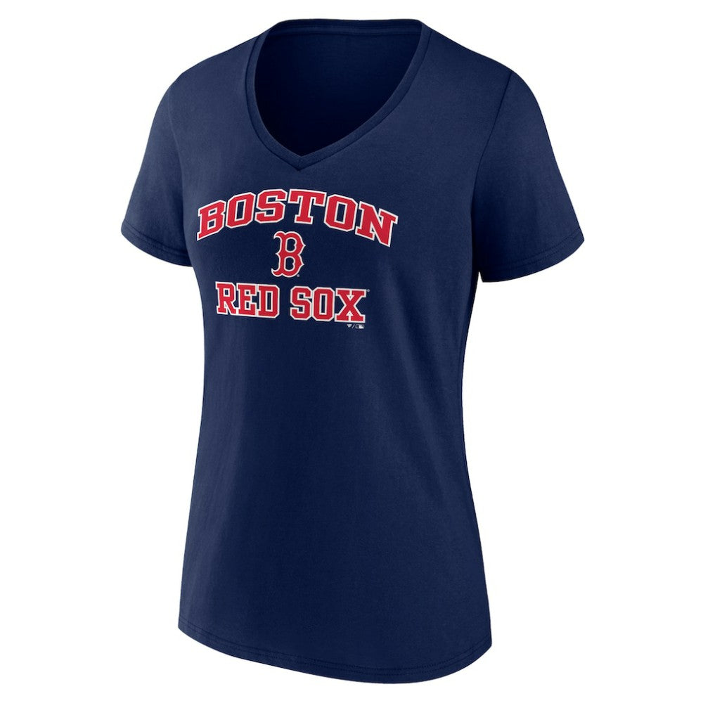 Boston Red Sox Women's Heart and Soul V-Neck T-Shirt - Navy
