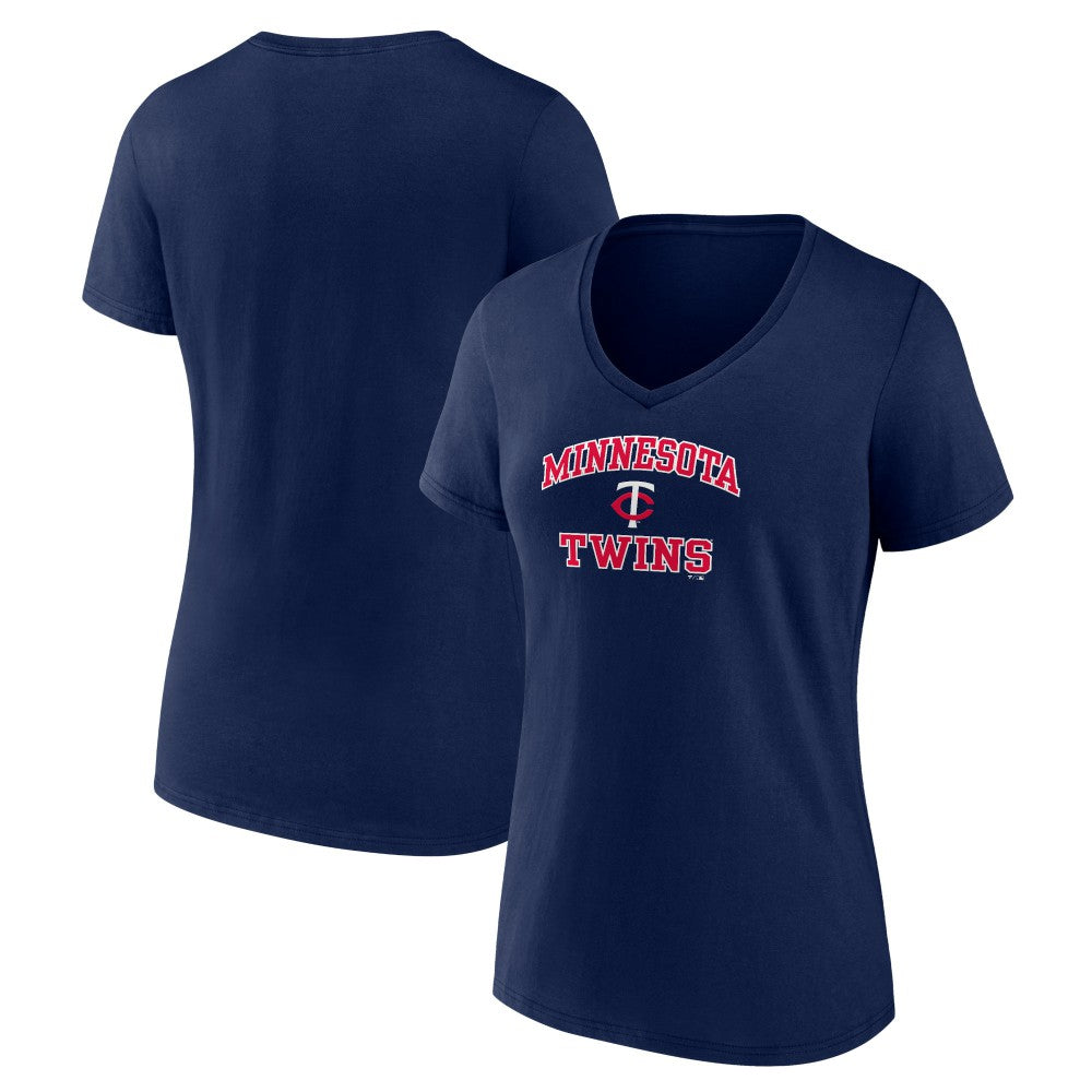 Minnesota Twins Women's Heart and Soul V-Neck T-Shirt - Navy