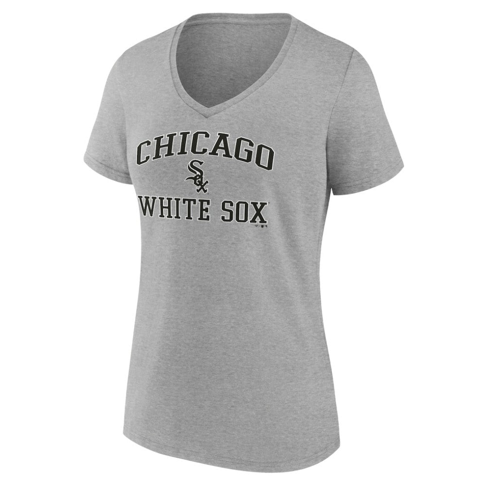 Chicago White Sox Women's Heart and Soul V-Neck T-Shirt - Gray
