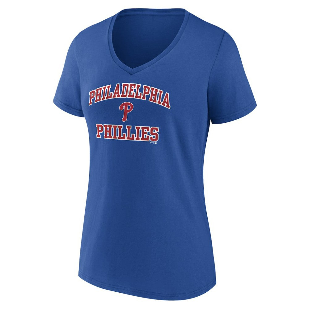 Philadelphia Phillies Women's Heart and Soul V-Neck T-Shirt - Royal
