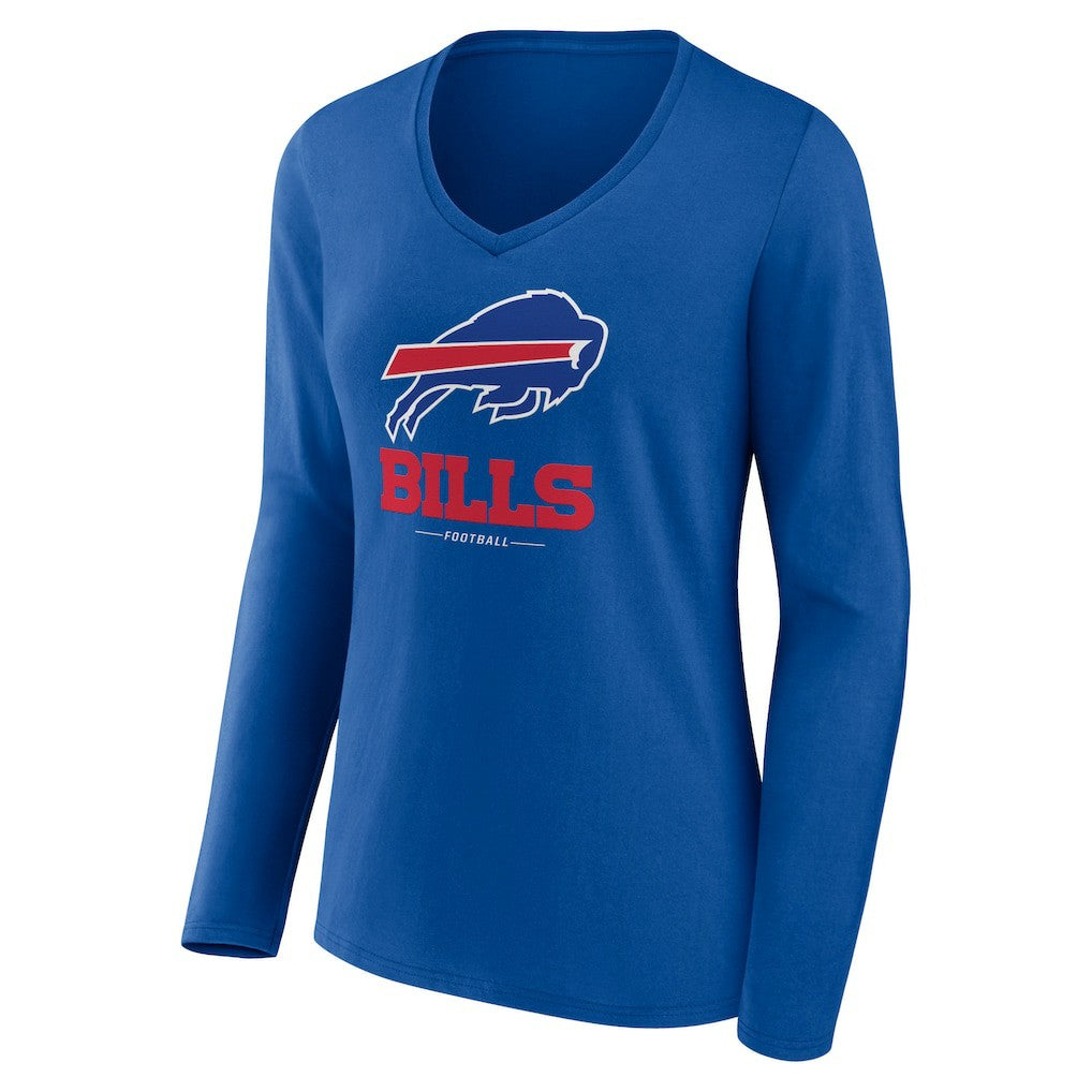 NFL Buffalo Bills Women's Logo Team Lockup Long Sleeve V-Neck T-Shirt