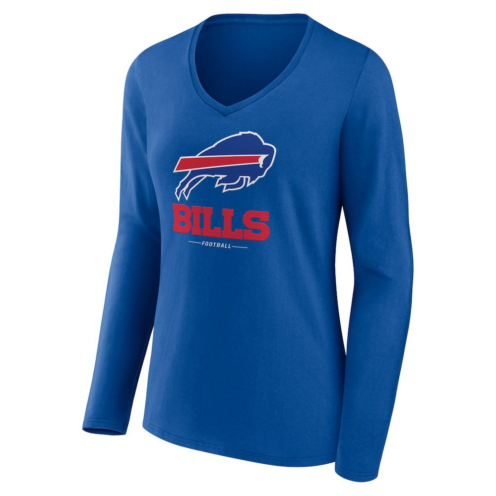 NFL Buffalo Bills Women's Logo Team Lockup Long Sleeve V-Neck T-Shirt