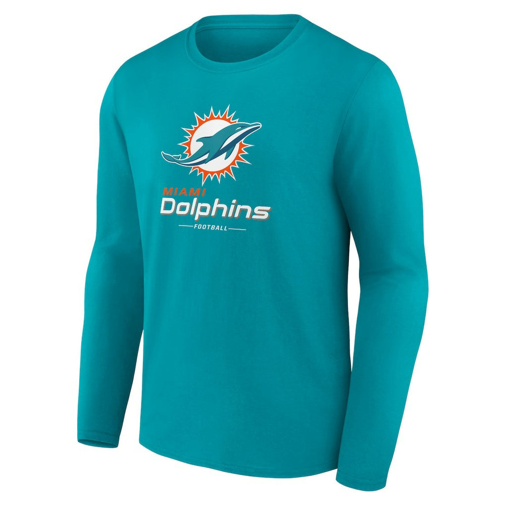 NFL Miami Dolphins Logo Team Lockup Long Sleeve T-Shirt