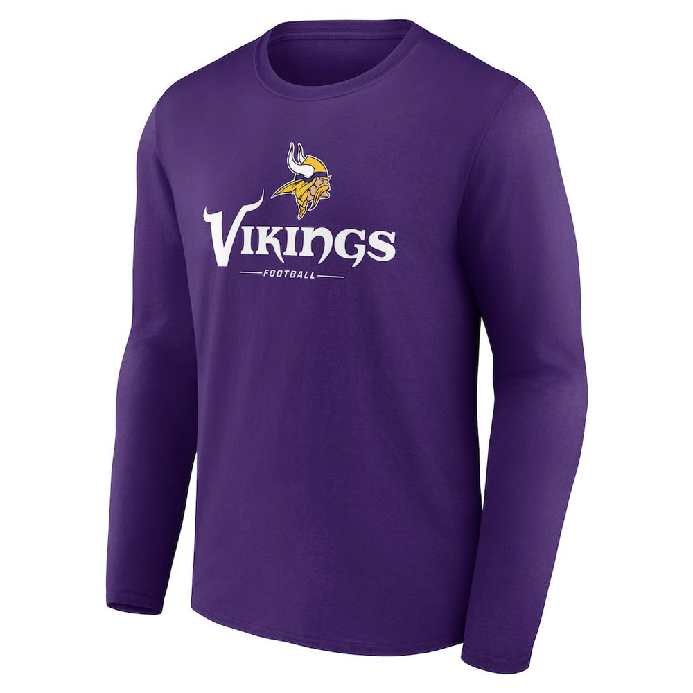 NFL Minnesota Vikings Logo Team Lockup Long Sleeve T-Shirt