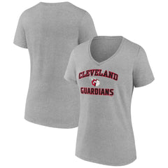 Cleveland Guardians Women's Heart and Soul V-Neck T-Shirt - Gray