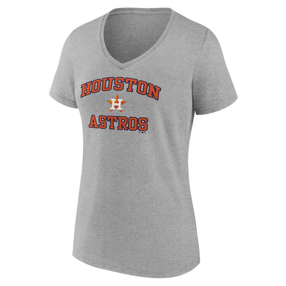 Houston Astros Women's Heart and Soul V-Neck T-Shirt - Gray