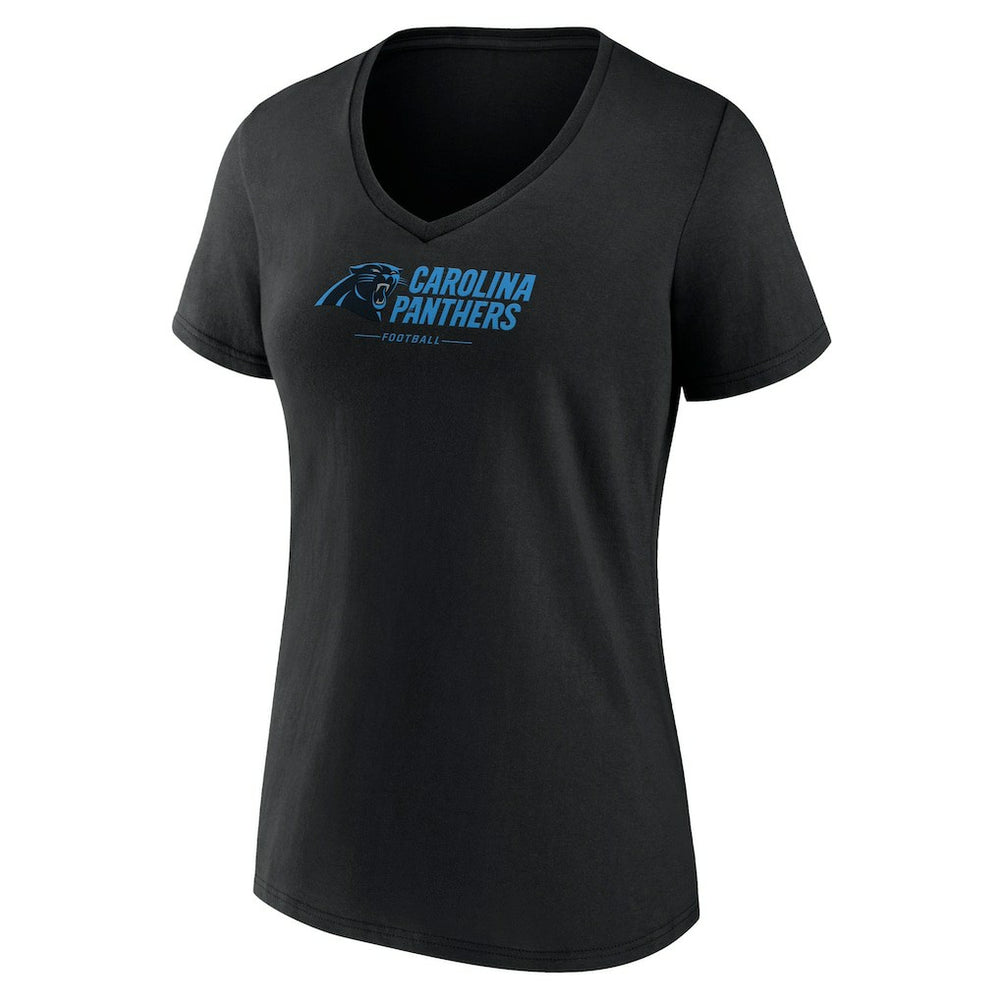 NFL Carolina Panthers Women's Logo Team Lockup V-Neck T-Shirt