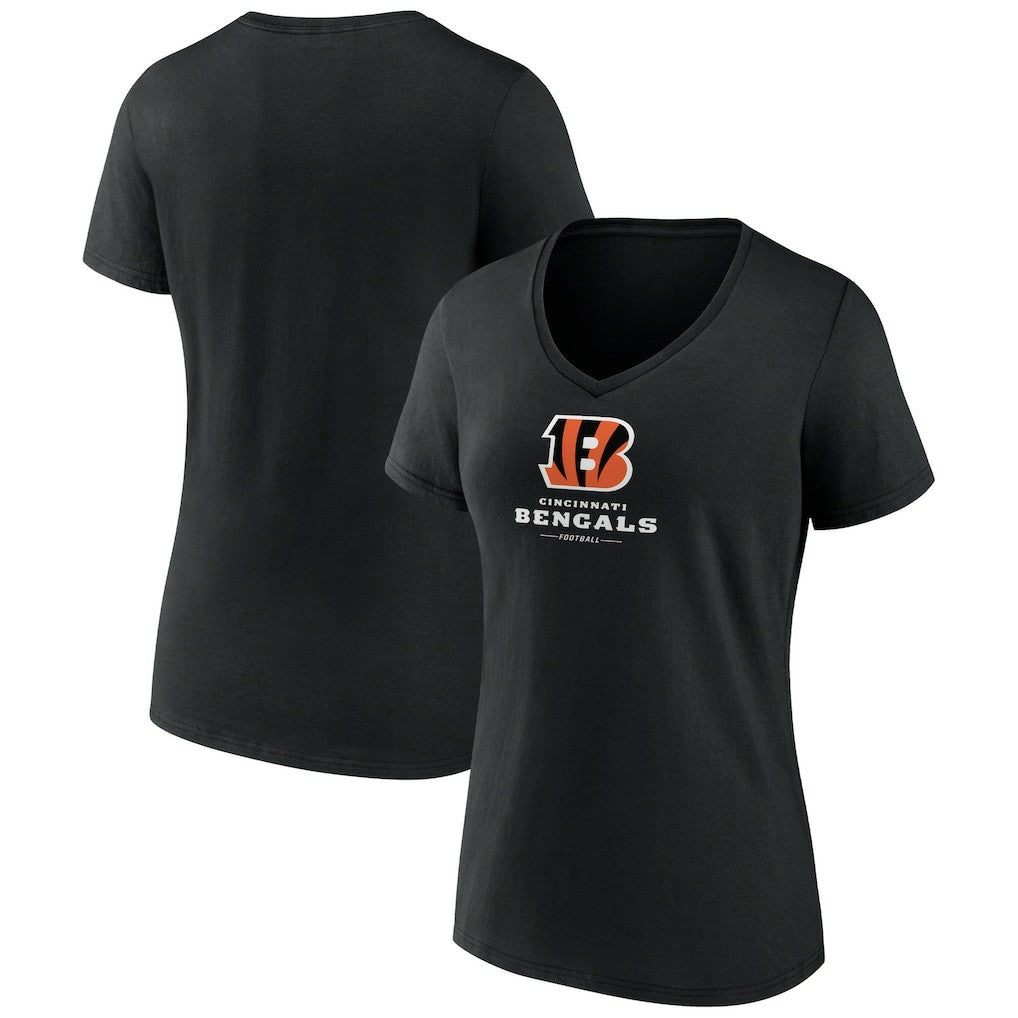 NFL Cincinnati Bengals Women's Logo Team Lockup V-Neck T-Shirt